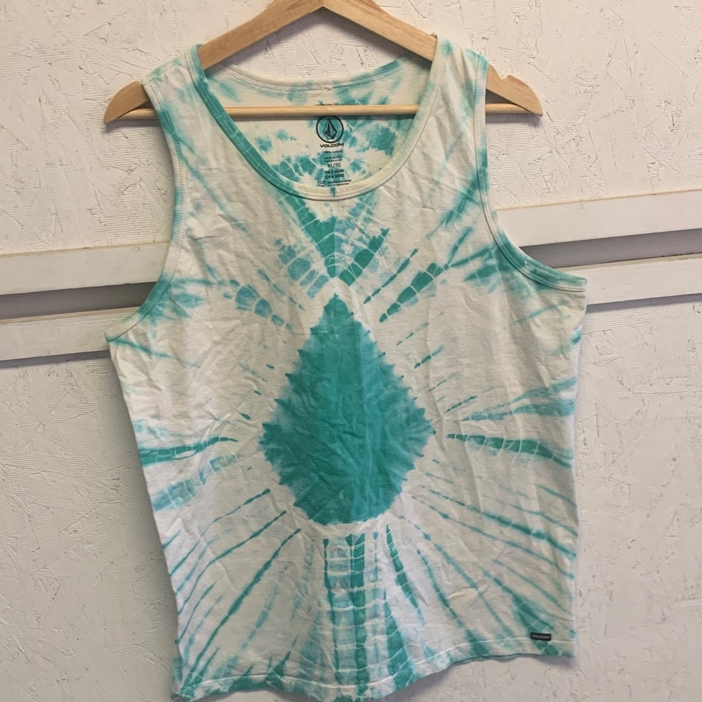 Volcom Teal Tie-Dye Tank Top